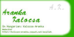 aranka kalocsa business card